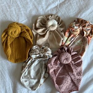 Bunny Knots Kids Turban Set | Multicolor | lot of 5